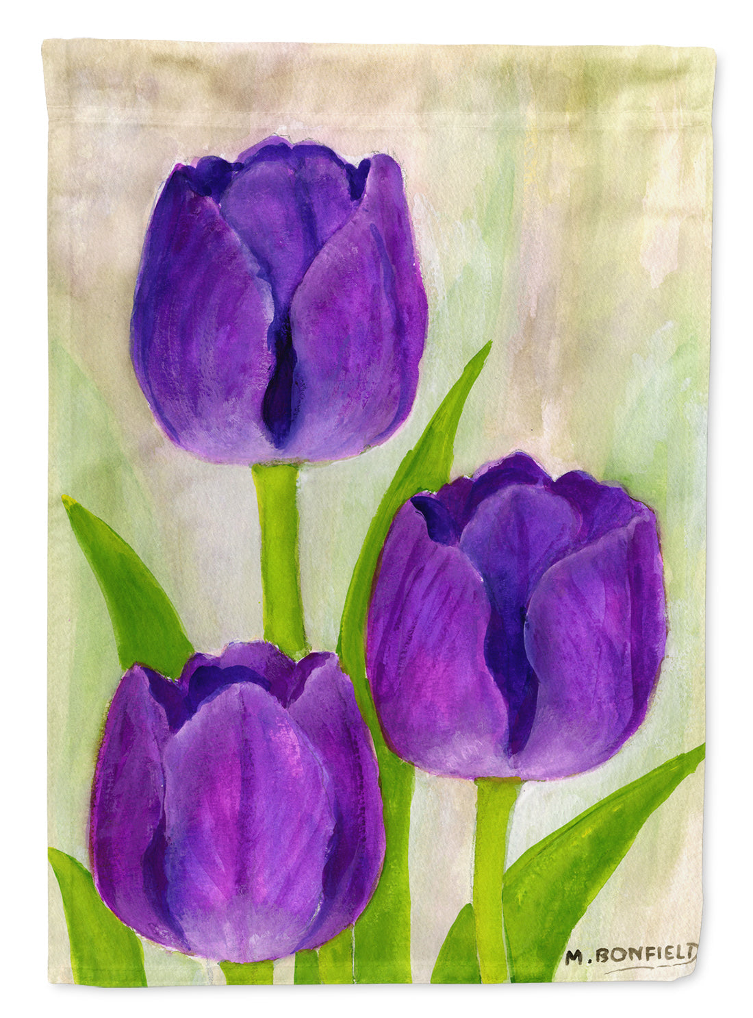 Purple Tulips by Maureen Bonfield Garden Flag Mailbox Decorative Yard Banner Outside Patio Artwork for Flower Beds, Garden Size, Multicolor