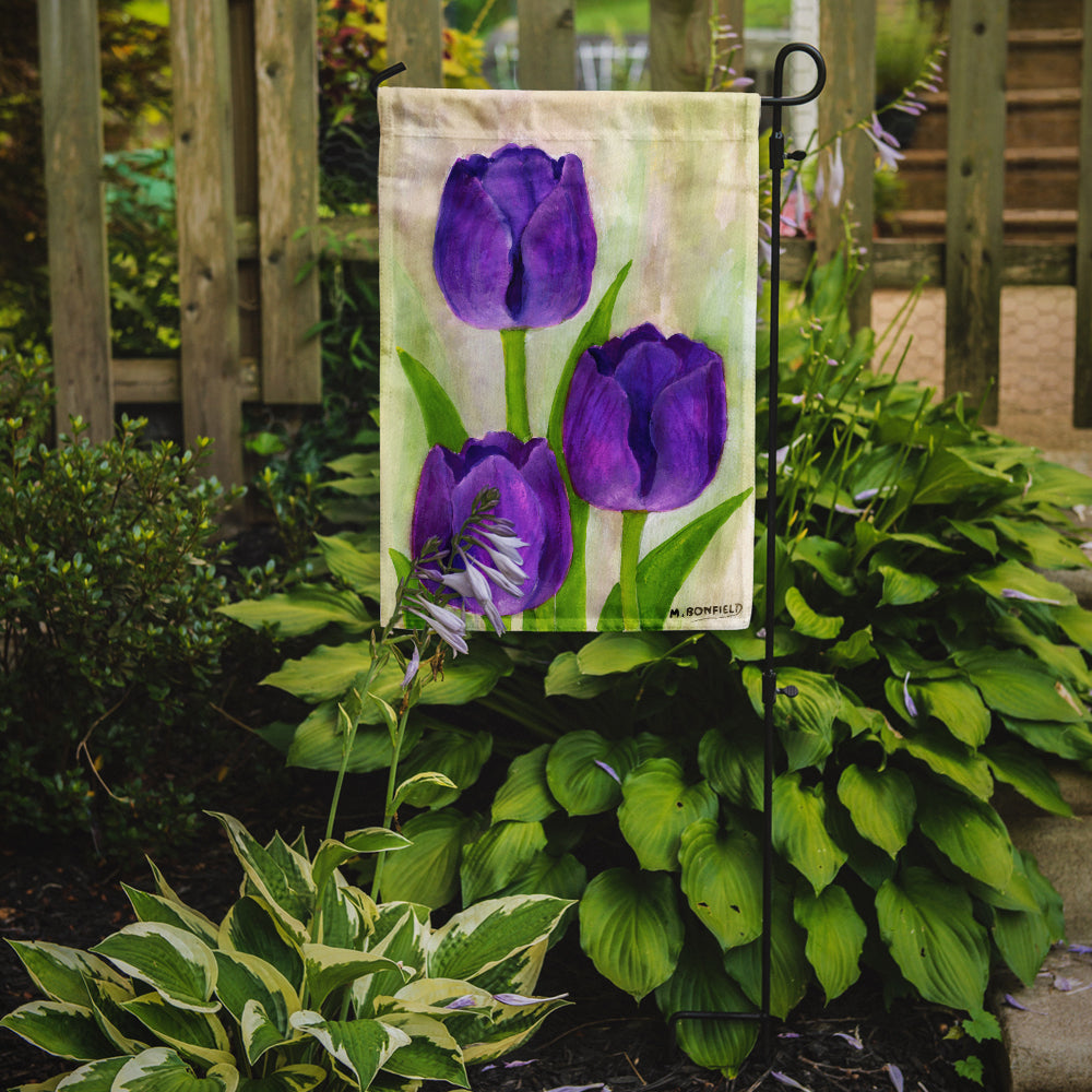 Purple Tulips by Maureen Bonfield Garden Flag Mailbox Decorative Yard Banner Outside Patio Artwork for Flower Beds, Garden Size, Multicolor