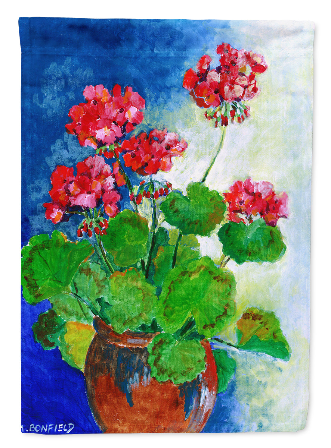 Geraniums by Maureen Bonfield Garden Flag Mailbox Decorative Yard Banner Outside Patio Artwork for Flower Beds, Garden Size, Multicolor