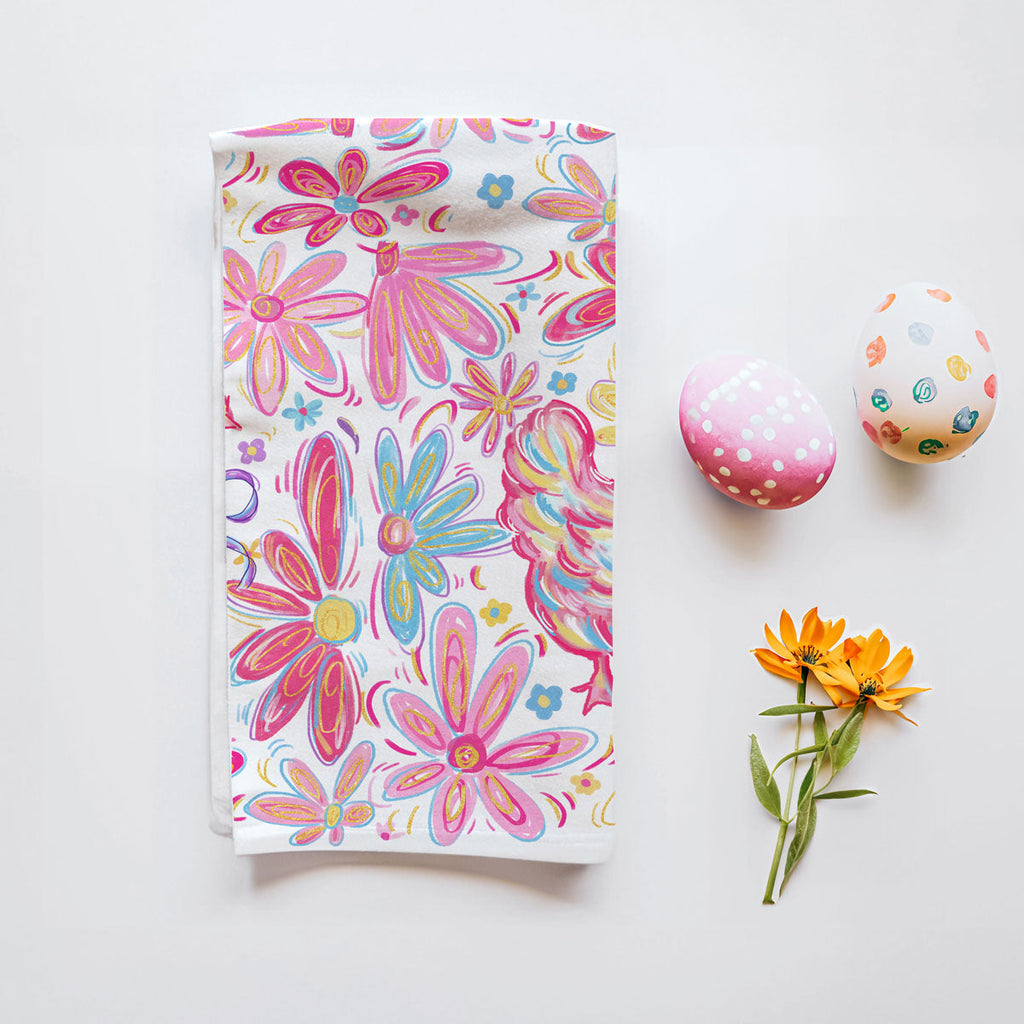 Floral Boho Chicken Towel