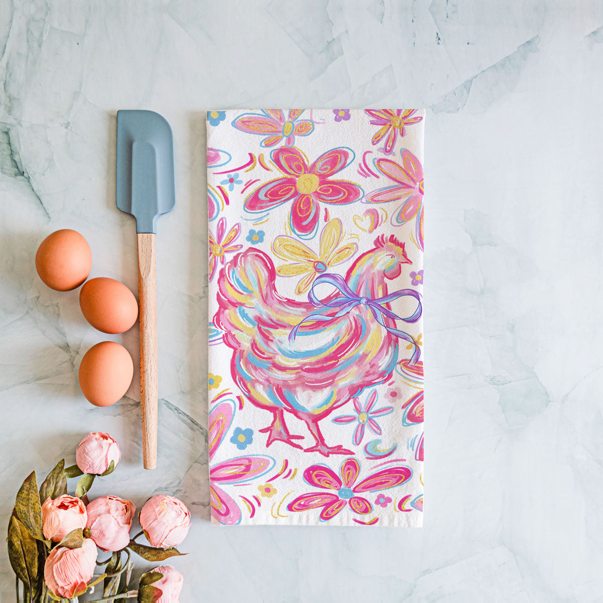 Floral Boho Chicken Towel