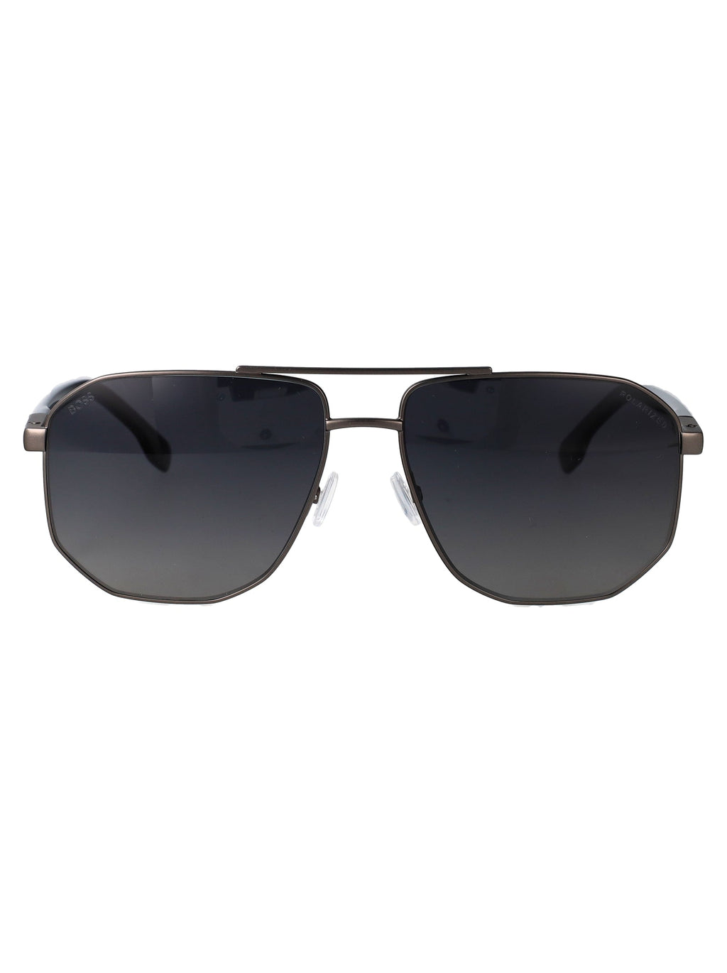 HUGO BOSS Matte Dark Ruthenium Steel Sunglasses for Men