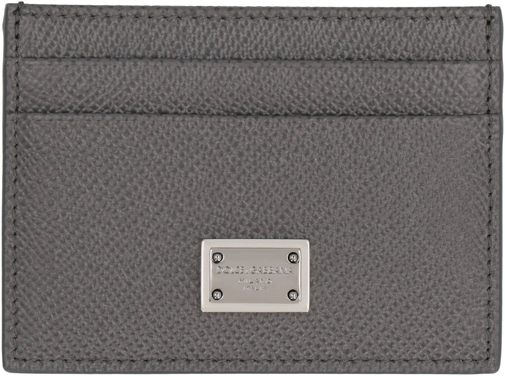 DOLCE & GABBANA Mini Leather Card Holder with Dauphine Print