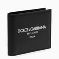 Dolce&Gabbana Black Leather Bi Fold Wallet With Logo