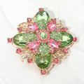 Bold Vintage Floral Rhinestone Pin Brooch