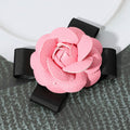 Faux Leather Flower Bow Pin Brooch Hair Clip