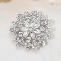 Floral Rhinestone Cluster Pin Brooch