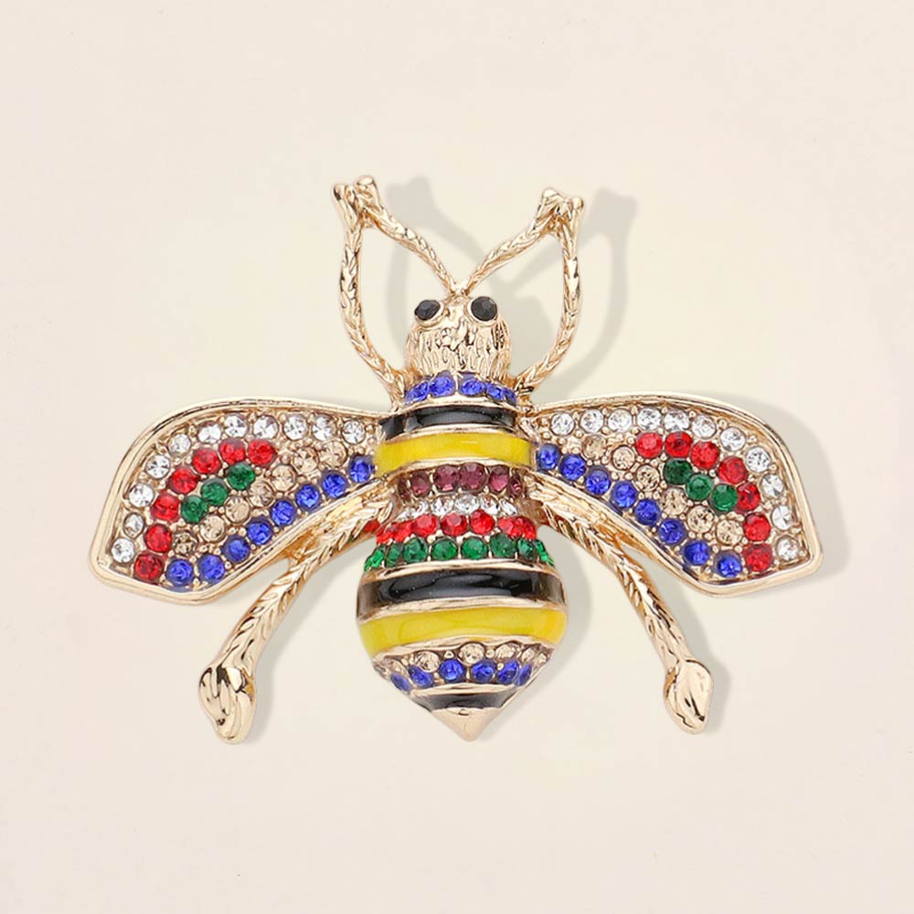 Crystal Embellished Honey Bee brooch