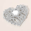 Rhinestone Embellished Heart Pin Brooch