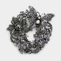Rhinestone Butterfly Flower Leaf Pin Brooch  / Pendant