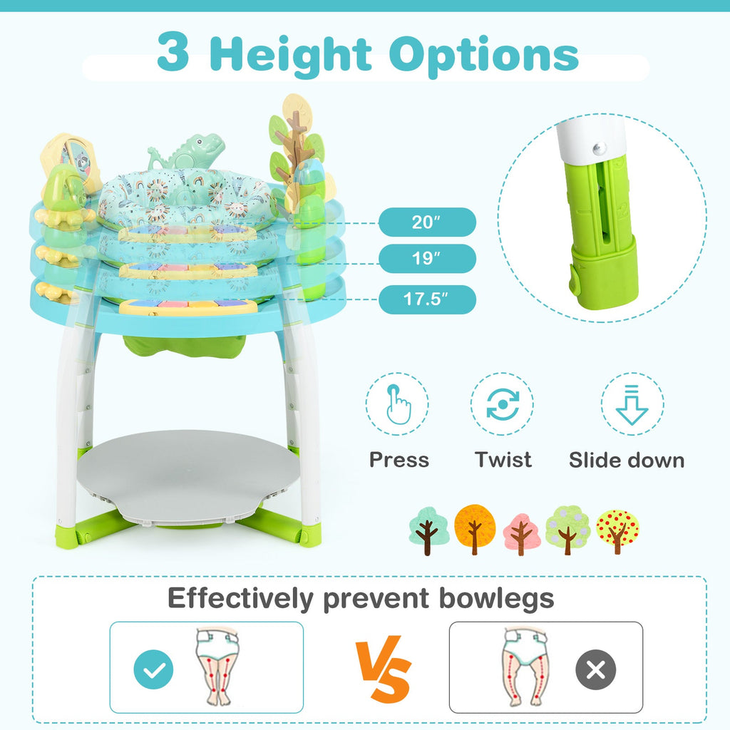 5-in-1 Baby Activity Center Interactive Bounce Seat with Removable Toys-Blue