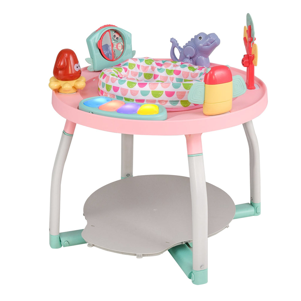 5-in-1 Baby Activity Center Interactive Bounce Seat with Removable Toys-Pink