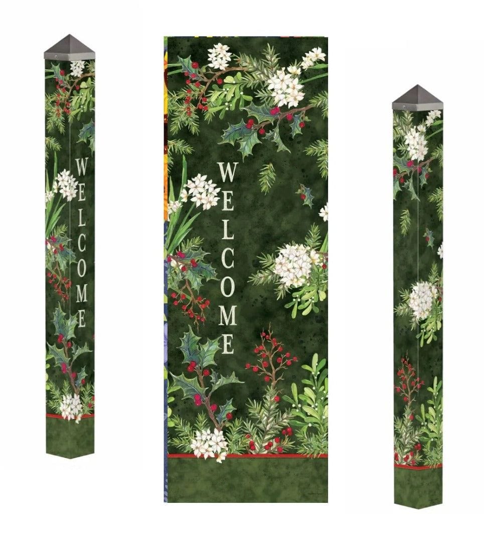 Balsam and Berries Art Pole Painted Peace 60 Inches Tall Welcome