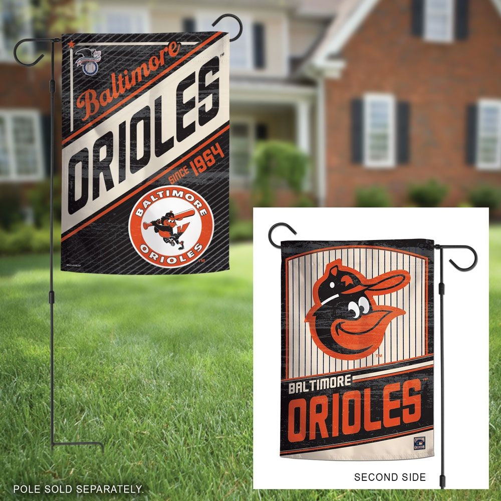 Baltimore Orioles Garden Flag 2 Sided Retro Classic Logo