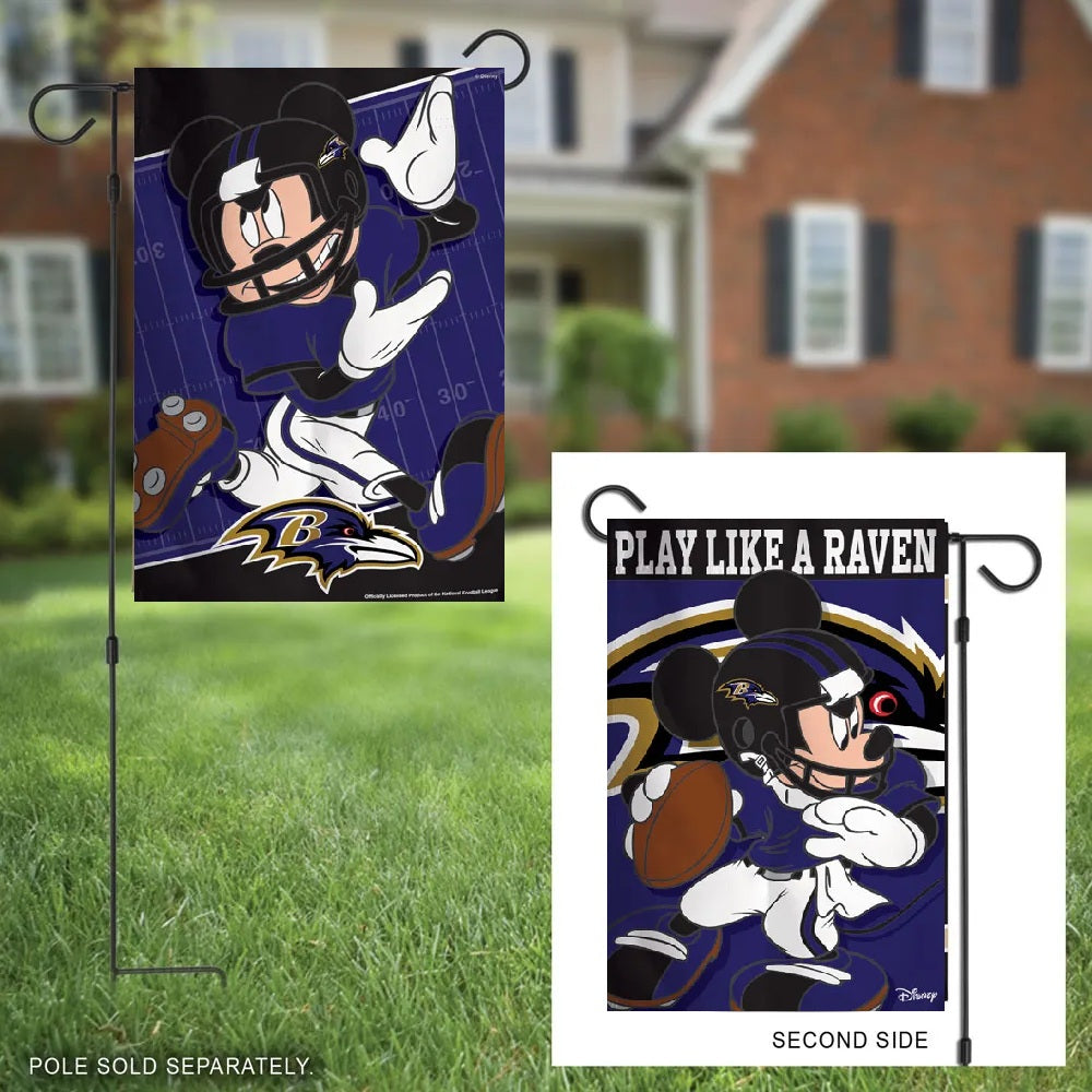 Baltimore Ravens 2 Sided Mickey Mouse Garden Flag