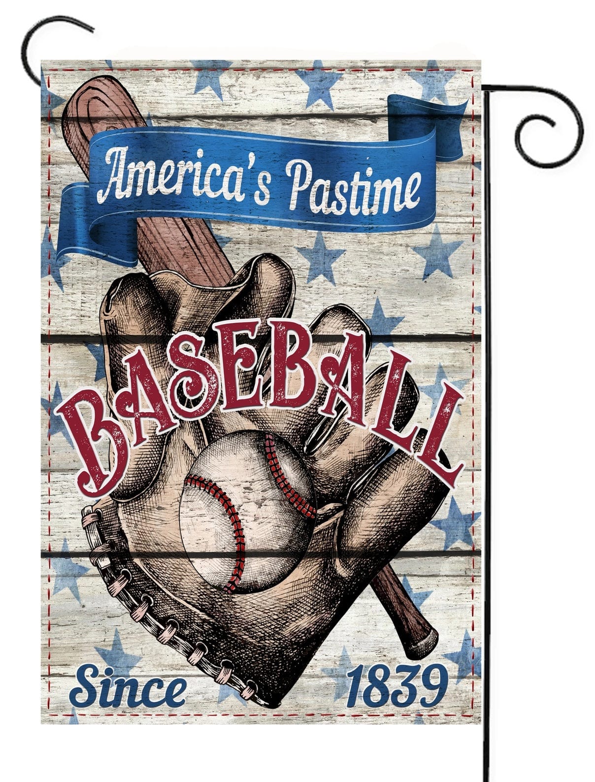 Baseball American Pastime Garden Flag 2 Sided