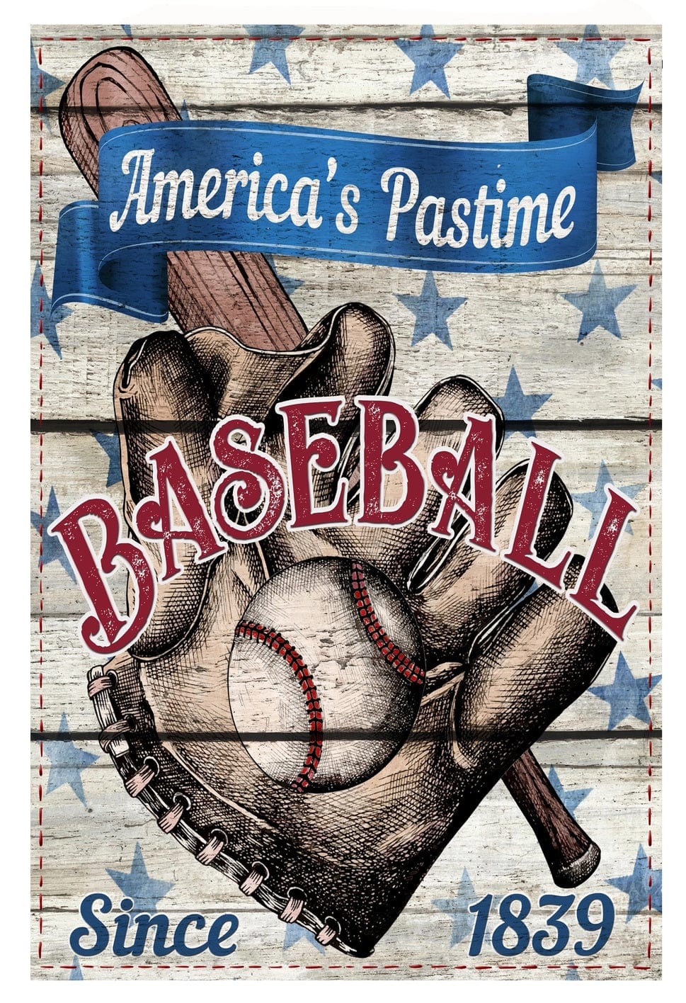 Baseball American Pastime Garden Flag 2 Sided