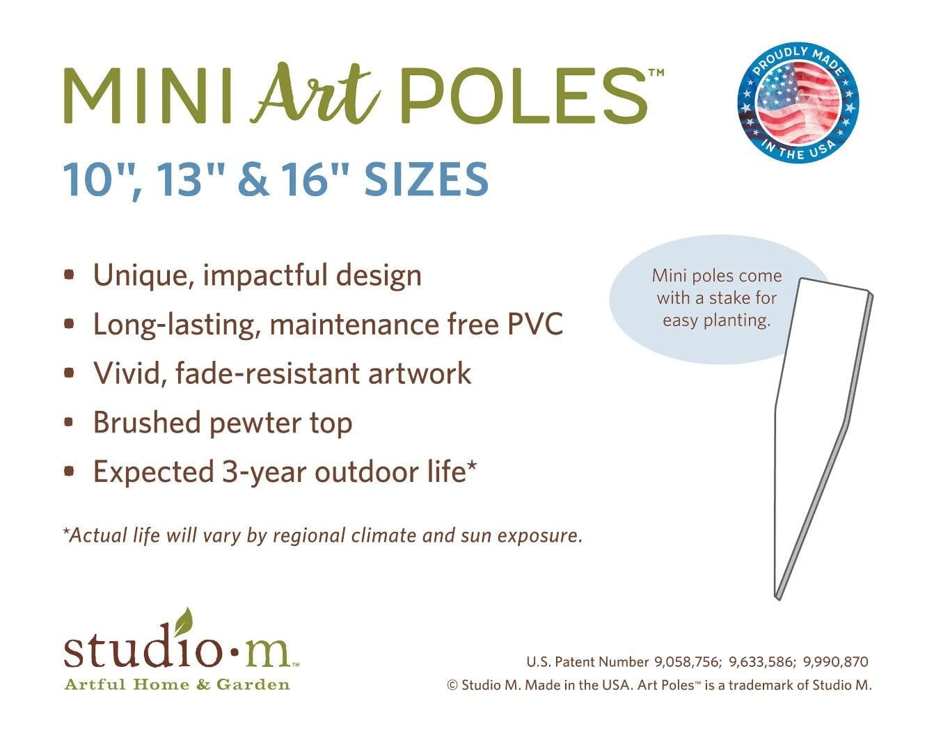Be Bold Art Pole 10 Inches Tall Mini