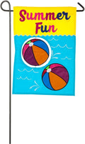 Beach Balls Garden Flag 2 Sided Applique Pool