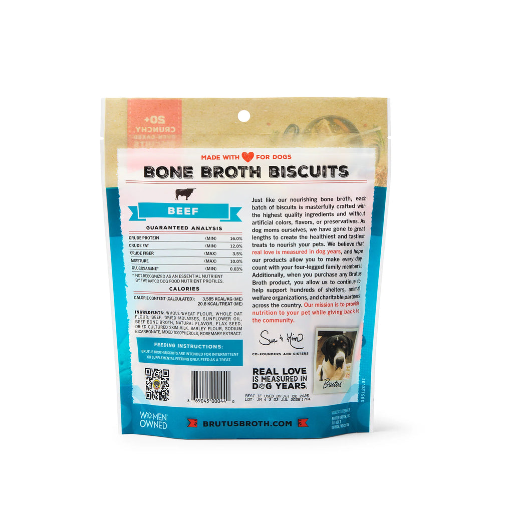 Brutus Broth Dog Biscuits Beef, 8 oz (Pack of 6)