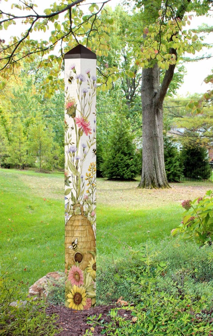 Bees and Blossoms Art Pole 60 Inches Tall
