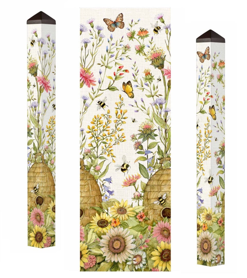 Bees and Blossoms Art Pole 60 Inches Tall