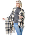 Plaid Check Oblong Scarf With Tassel