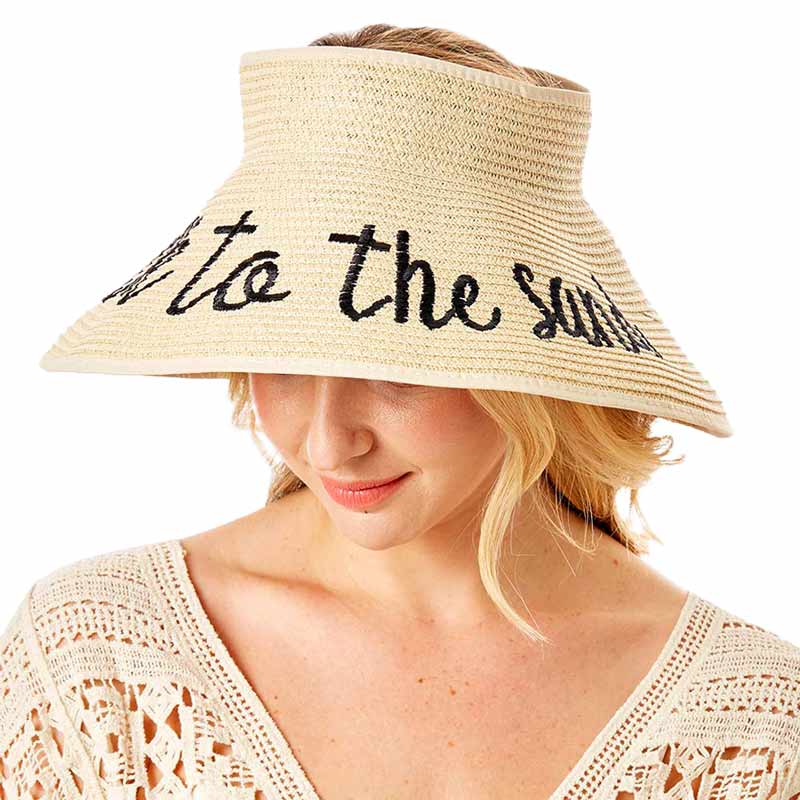 Talk To The Sand Message Roll Up Foldable Visor Sun Hat
