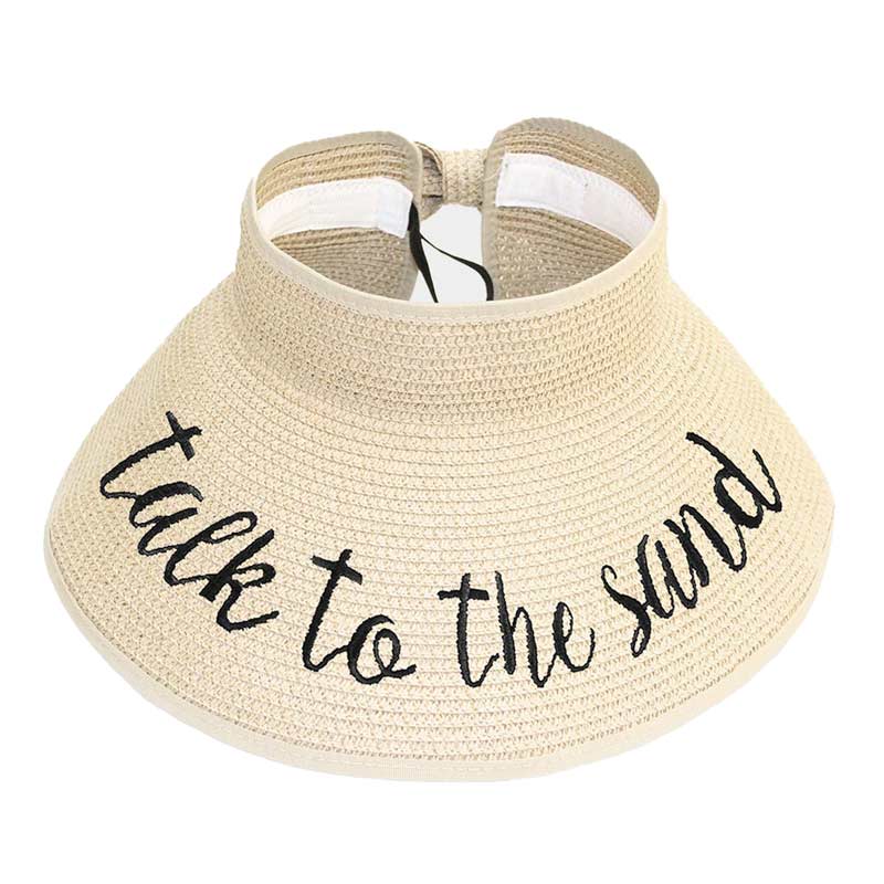 Talk To The Sand Message Roll Up Foldable Visor Sun Hat