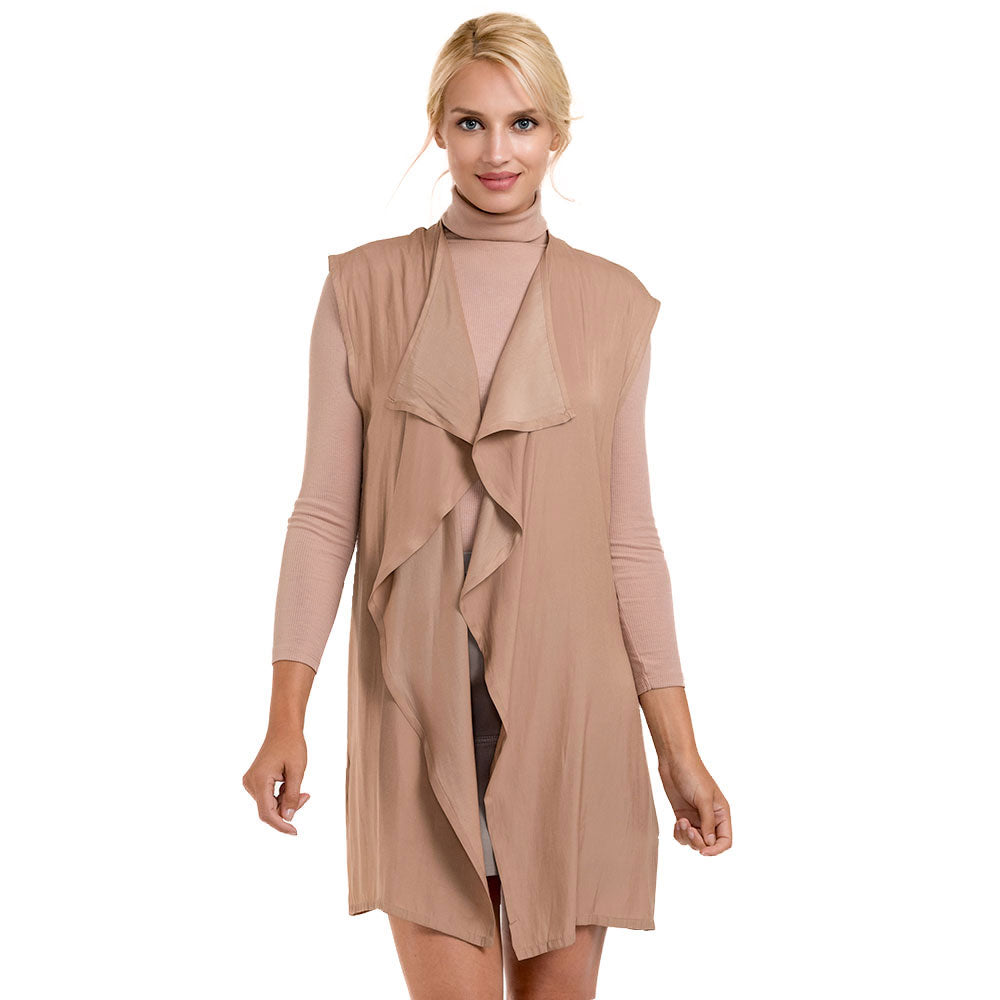 Waterfall Lapel Satin Vest