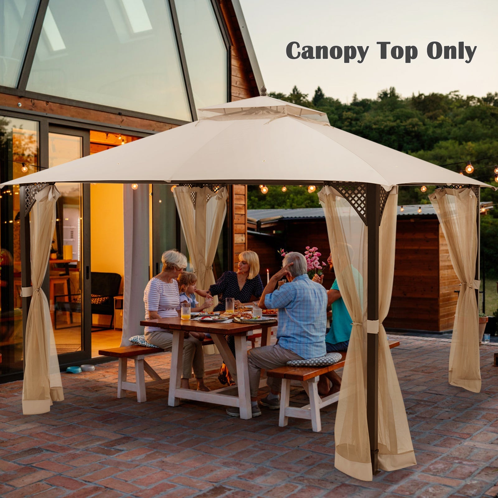 10 x 12 Feet Gazebo Replacement Top with Air Vent and Drainage Holes