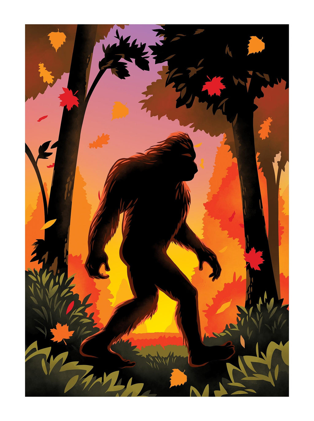 Bigfoot 2 Sided Fall Garden Flag