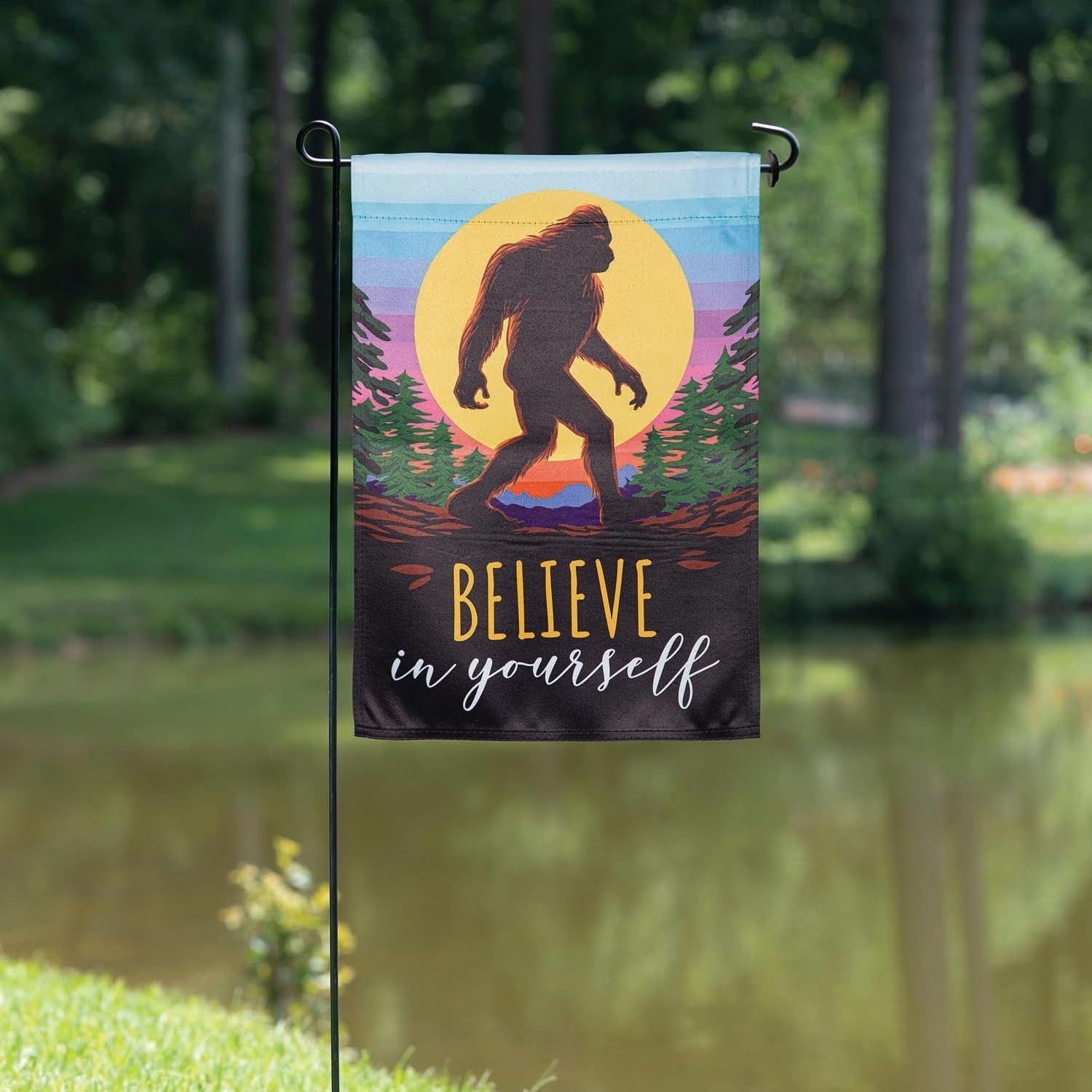 Bigfoot Believe In Yourself 2 Sided Garden Flag
