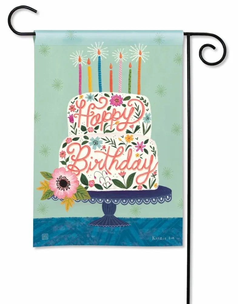Birthday Cake Garden Flag Decorative Celebration