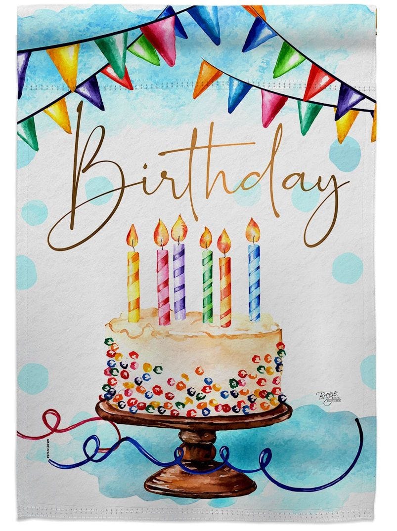 Birthday Garden Flag 2 Sided Decorative