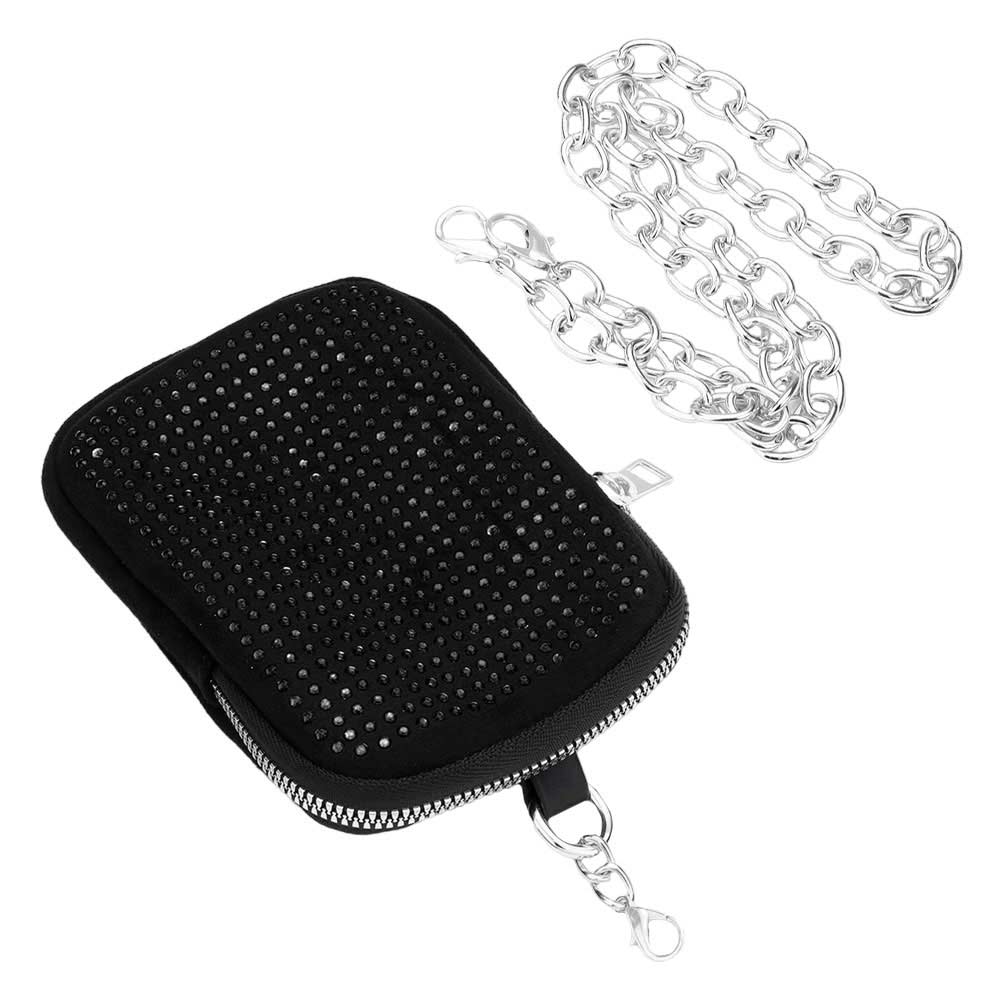 2Pcs Bling Shoulder Bag and Mini Pouch Bag Set