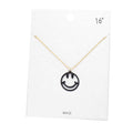 Fashionable Brass Metal Smile Pendant Necklace
