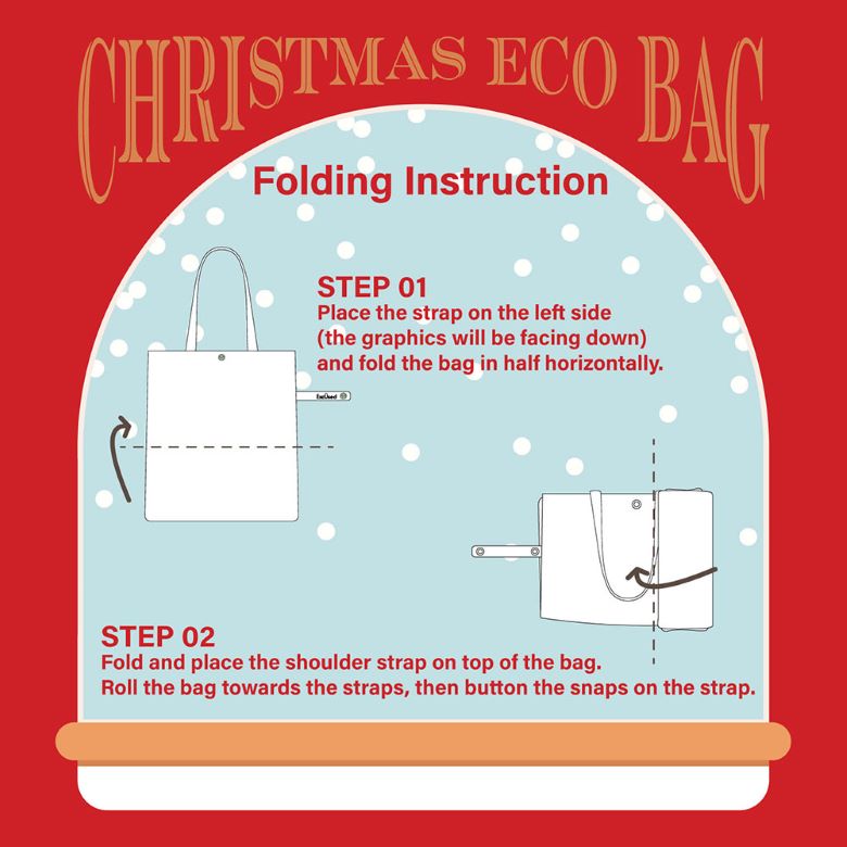 Christmas Poinsettia Printed Foldable Eco Bag