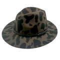 Faux Leather Band Cattle Patterned Panama Hat