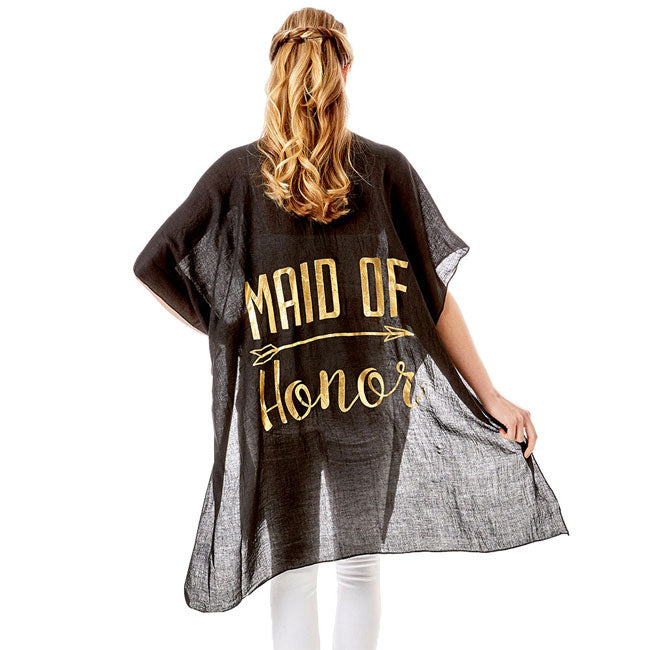 Maid of Honor Solid Lettering Cover Up Poncho