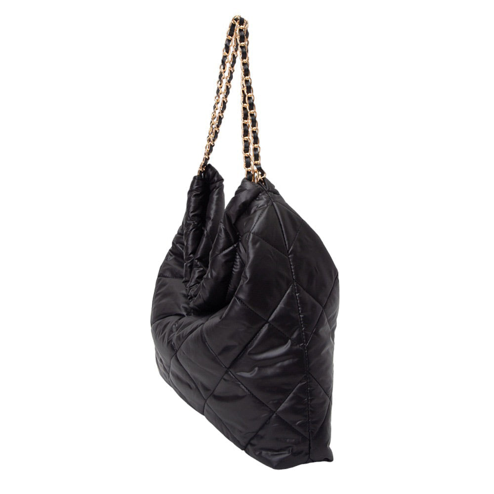 Padded Adjustable Metal Strap Shoulder Bag