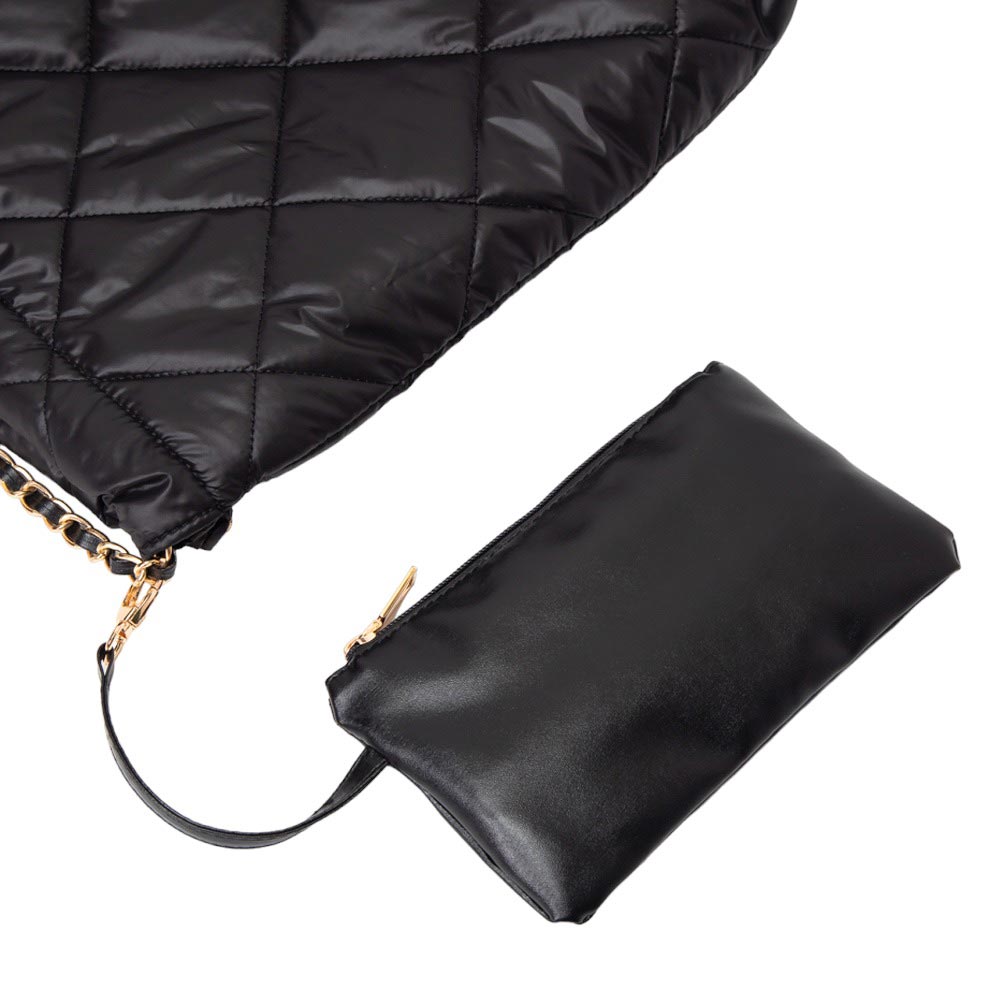 Padded Adjustable Metal Strap Shoulder Bag
