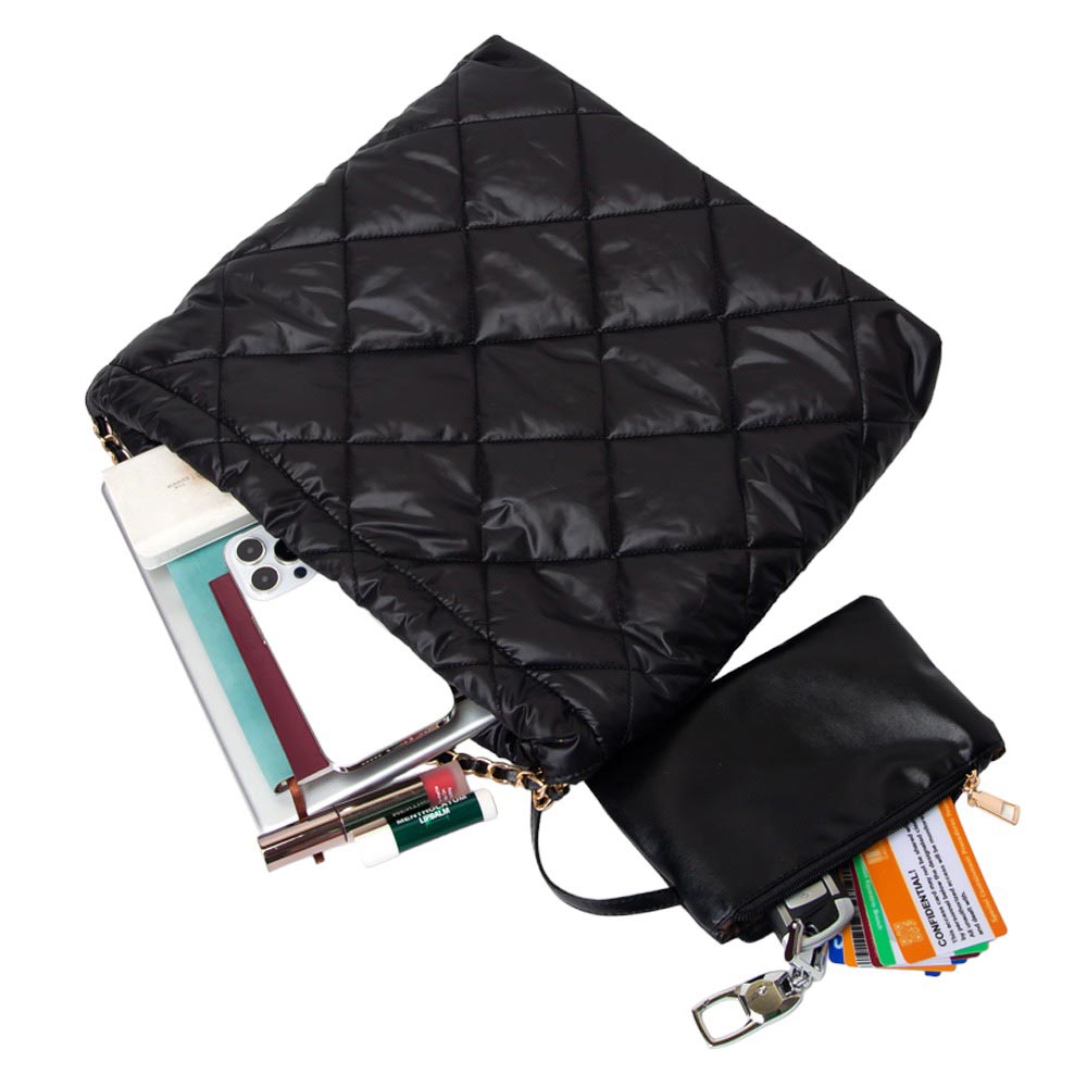 Padded Adjustable Metal Strap Shoulder Bag
