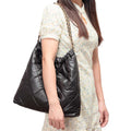 Padded Adjustable Metal Strap Shoulder Bag