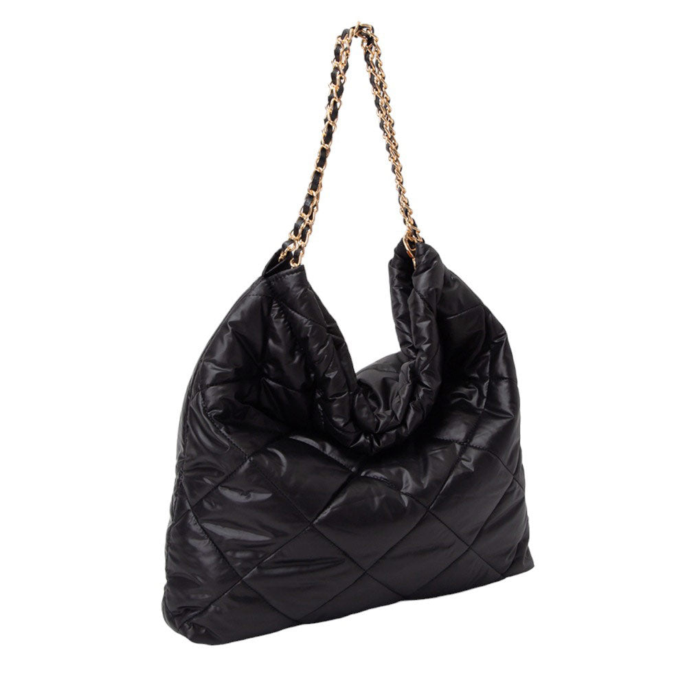Padded Adjustable Metal Strap Shoulder Bag