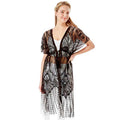 Paisley Crochet Lace Fringe Cover Up Poncho