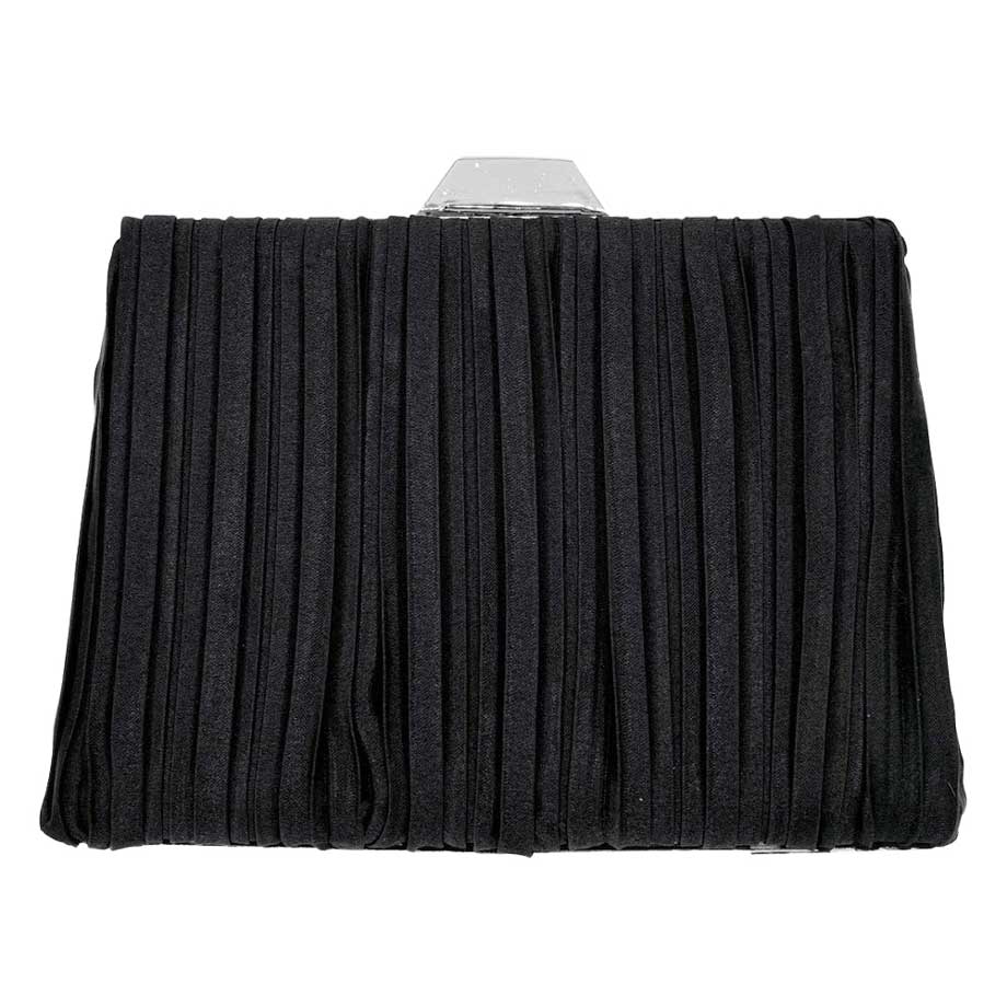 Pleated Evening Clutch Crossbody Bag