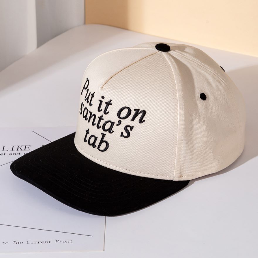 Put It On Santas Tap Message Embroidered Five Panel Canvas Snapback Baseball Cap