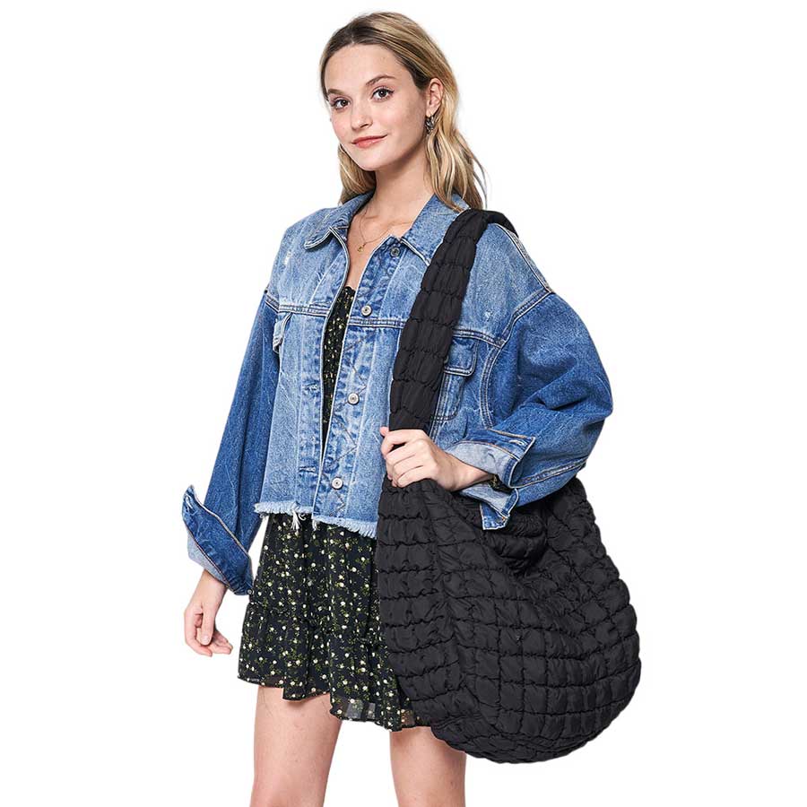 Quilted Puffer Shoulder Crossbody Bag