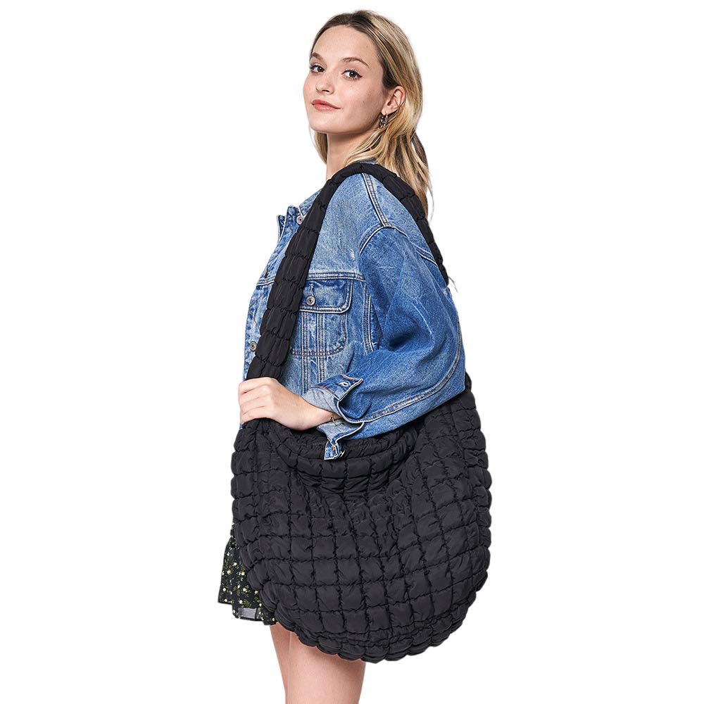 Quilted Puffer Shoulder Crossbody Bag